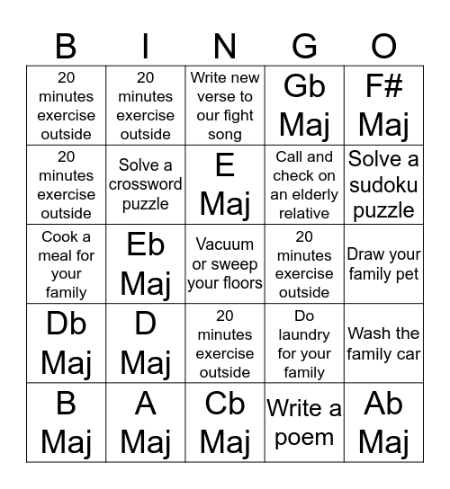 C19 Bingo #1 Bingo Card