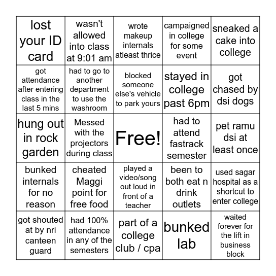 DSI BINGO Card