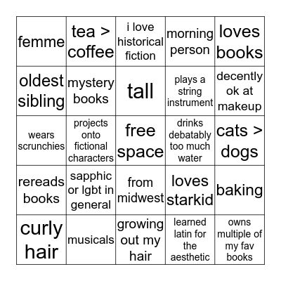how similar are you to iris? Bingo Card