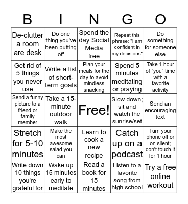 Coping with COVID-19 Bingo Card