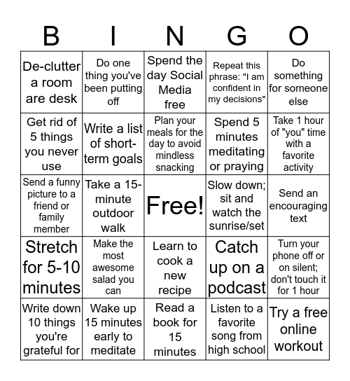 Coping with COVID-19 Bingo Card