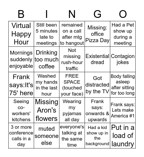 Expereo Happy Hour Bingo Card