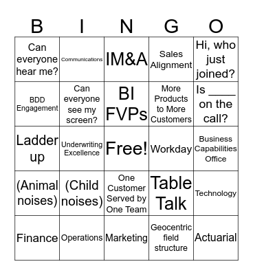 BI HR Offsite Bingo! Bingo Card