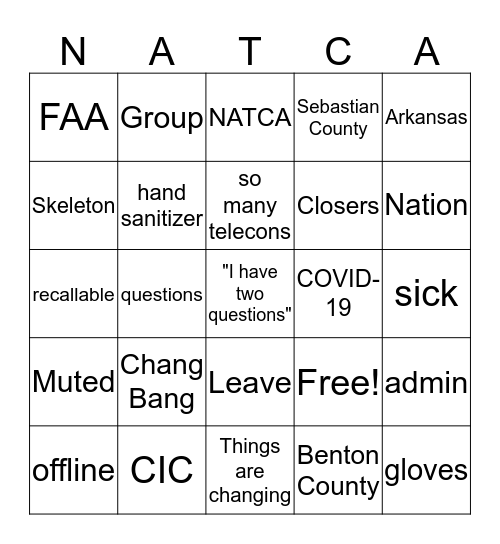 COVID-19 Bingo Card