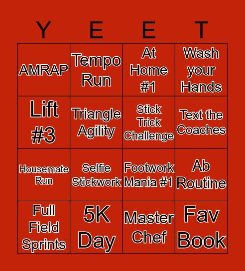 BUCS BINGO Card