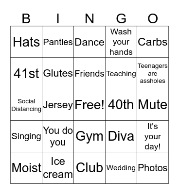 Happy 40th Birthday! Bingo Card