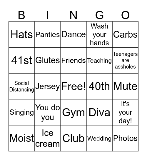 Happy 40th Birthday! Bingo Card