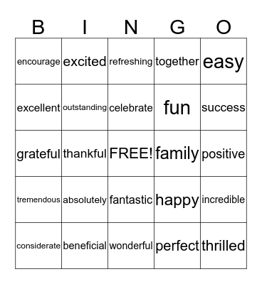 Acknowledgement BLACKOUT! Bingo Card