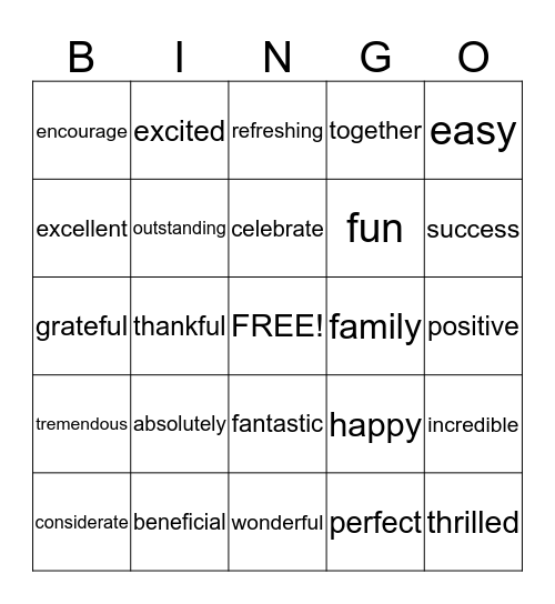 Acknowledgement BLACKOUT! Bingo Card