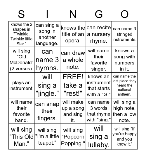 Find someone who... Bingo Card