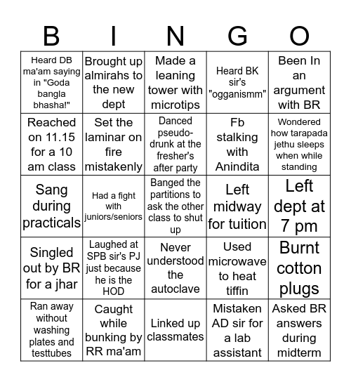 MAC MICROBES Bingo Card