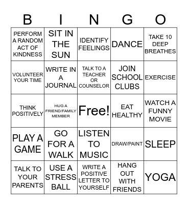 Healthy By Design Bingo Card