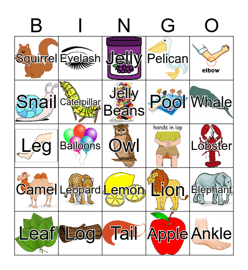 L Bingo Card