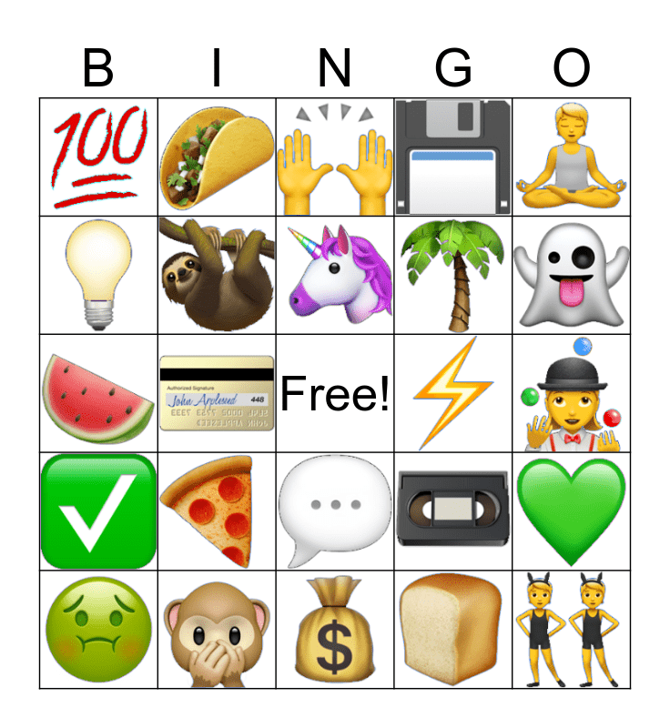 Play Emoji Bingo Online | BingoBaker