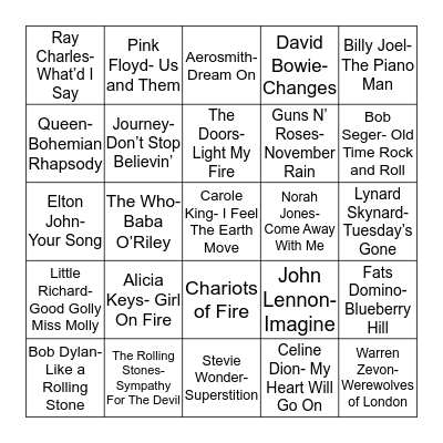 Total-Quiz.com Presents Radio Bingo: Pass Me The Keys Bingo Card