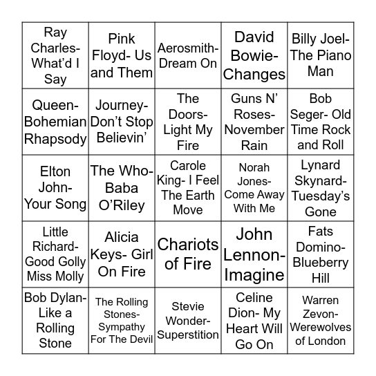 Total-Quiz.com Presents Radio Bingo: Pass Me The Keys Bingo Card