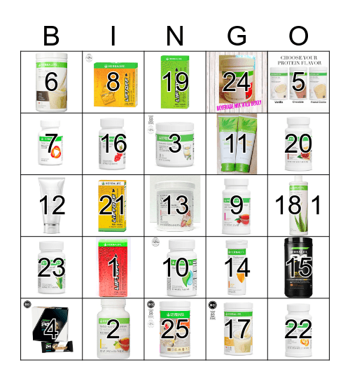 Sister Sweet Nutrition Bingo Card