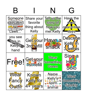 Kelly's Birthday Bingo Card