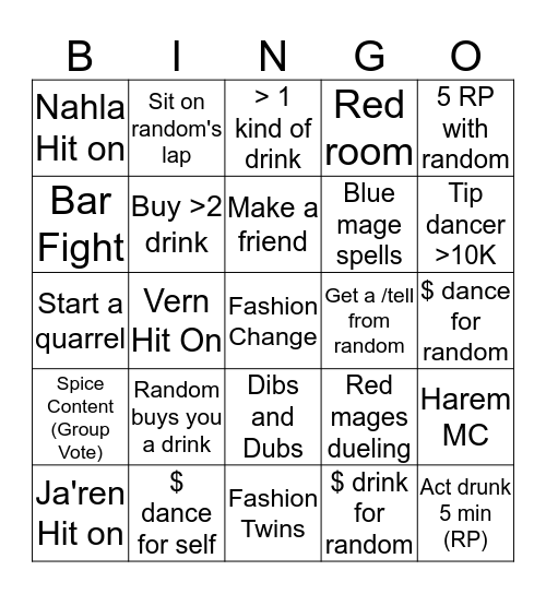 FC Field Trip Bingo Card