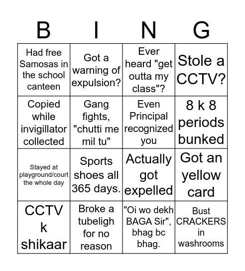 APS SUKNA(notorious one)BINGO Card