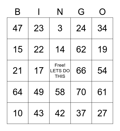 BINGO BLINGO TUESDAY Bingo Card