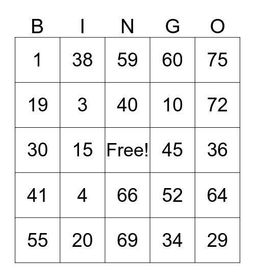 Social Distance Bingo Card