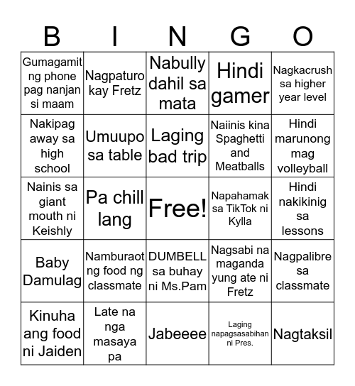 5- SPAIN  Bingo Card