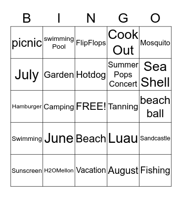 SUMMER BINGO Card