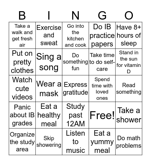 Quarantine Bingo Card