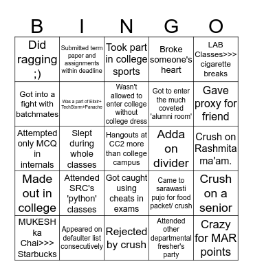 BP PODU Bingo Card