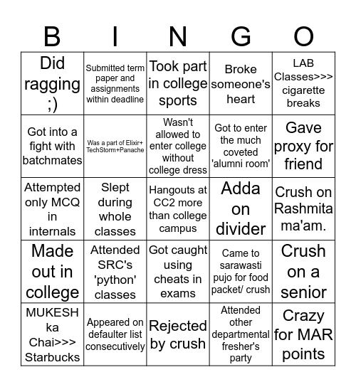 BP PODU Bingo Card