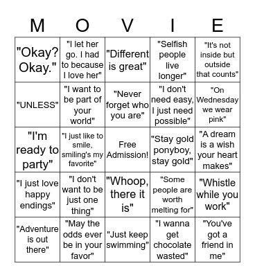 Catrina's 13th Birthday!!! Bingo Card