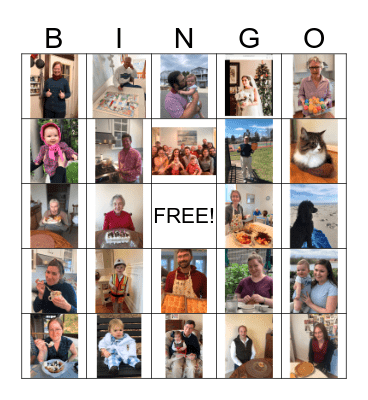 Cosgrove Family Bingo Card