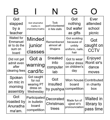 MREC Bingo Card