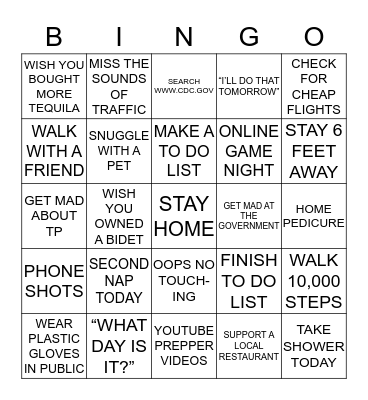 Covid-19 Bingo Card