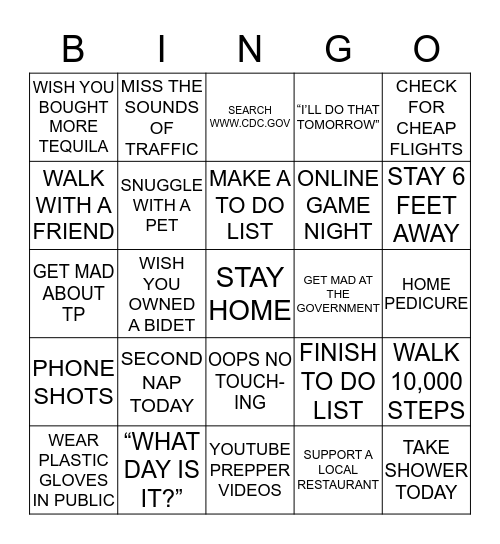 Covid-19 Bingo Card