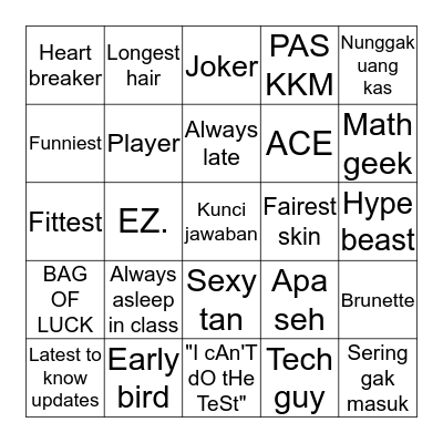 TAG THE ONE WHO'S... Bingo Card