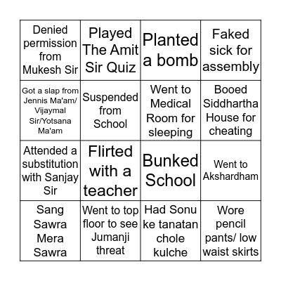 NKBPS Bingo! Bingo Card