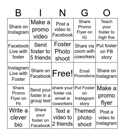ACCT PHILLY Find Your Foster Their Furever Home Bingo Card