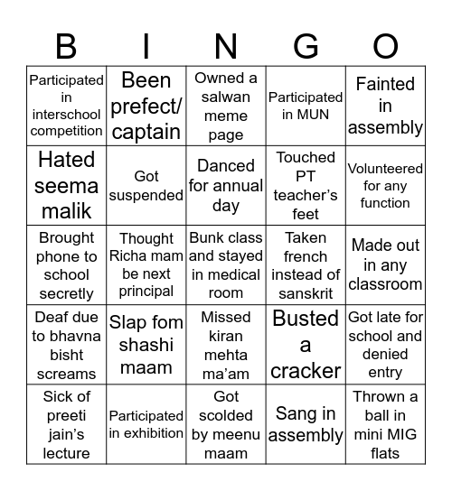 Salwan  Bingo Card