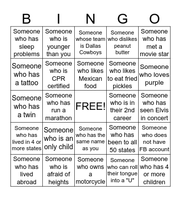 GES Bingo Card