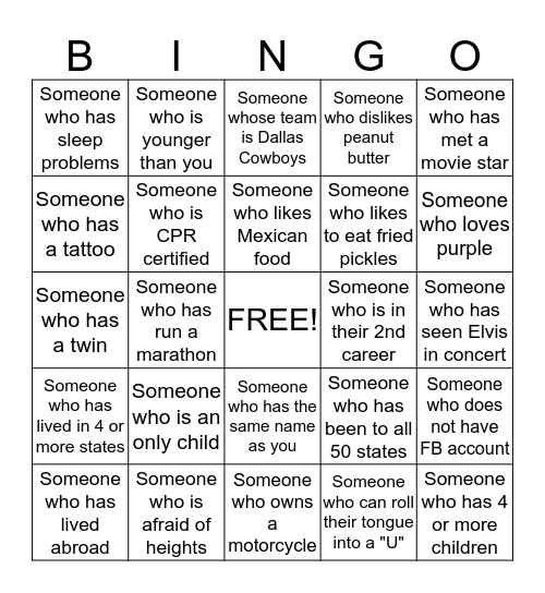 GES Bingo Card
