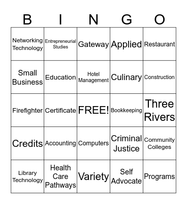 Certificate Education  Program  Bingo Card