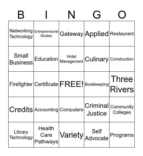 Certificate Education  Program  Bingo Card