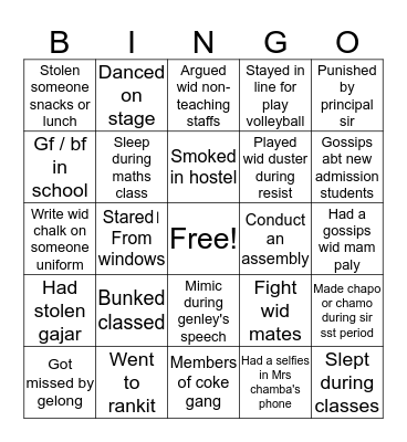 Millennium bingo Card