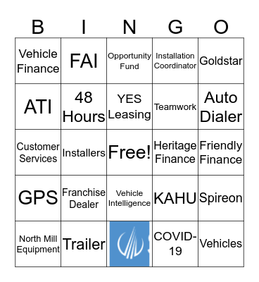 Spireon Installation Services Bingo Card