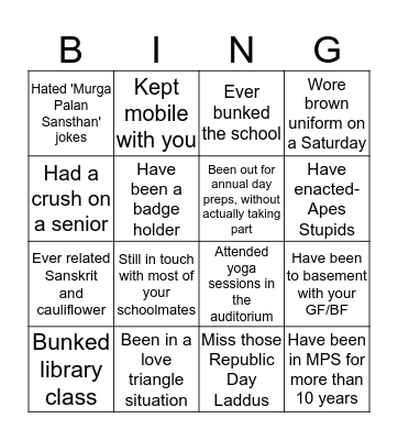 MPS Ajmer Bingo Card