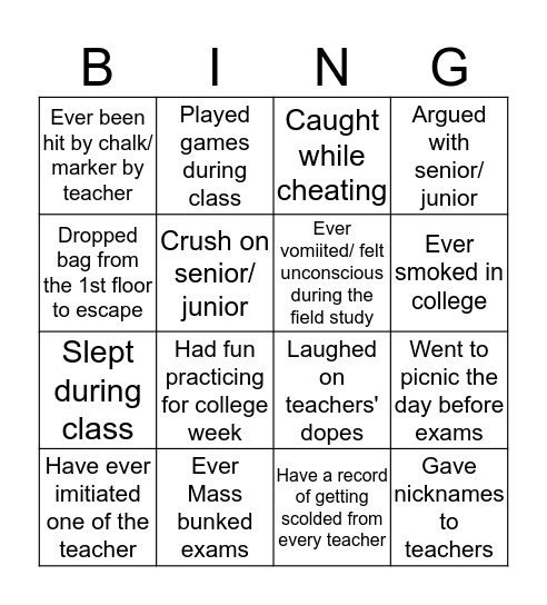 JBC Geology Bingo Card