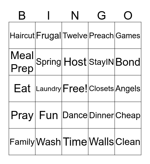 Dysfunctional Family Bingo Card