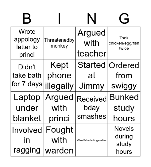SVJC Padumbari Bingo Card